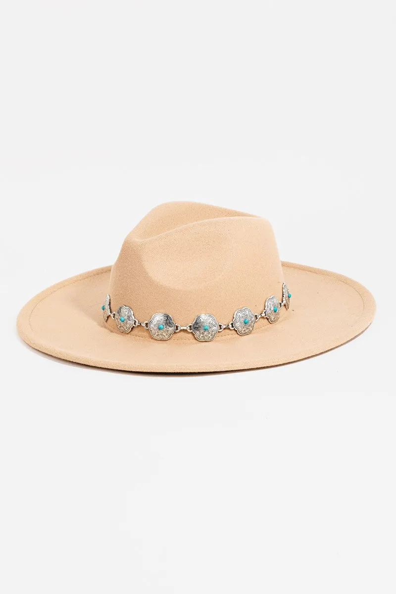 Chain Strap Fedora Hat