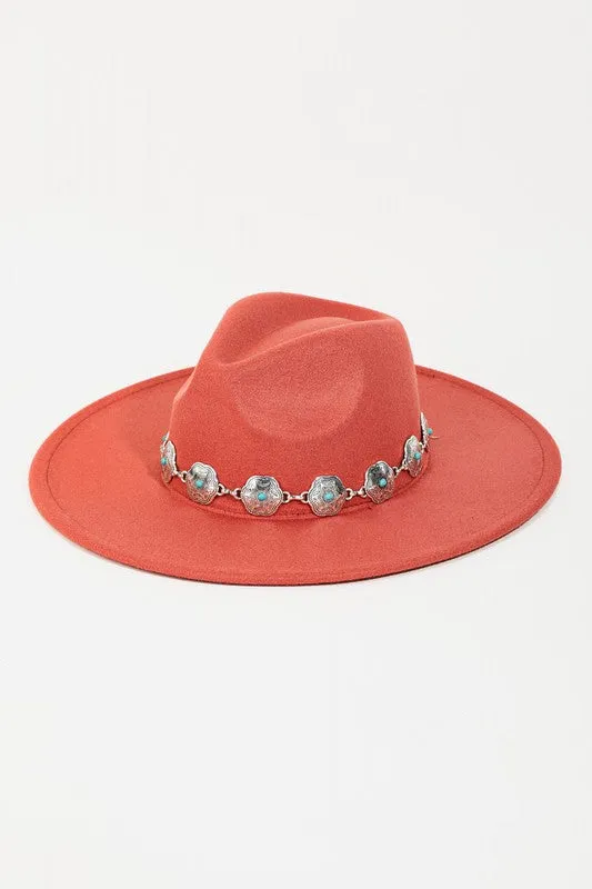 Chain Strap Fedora Hat