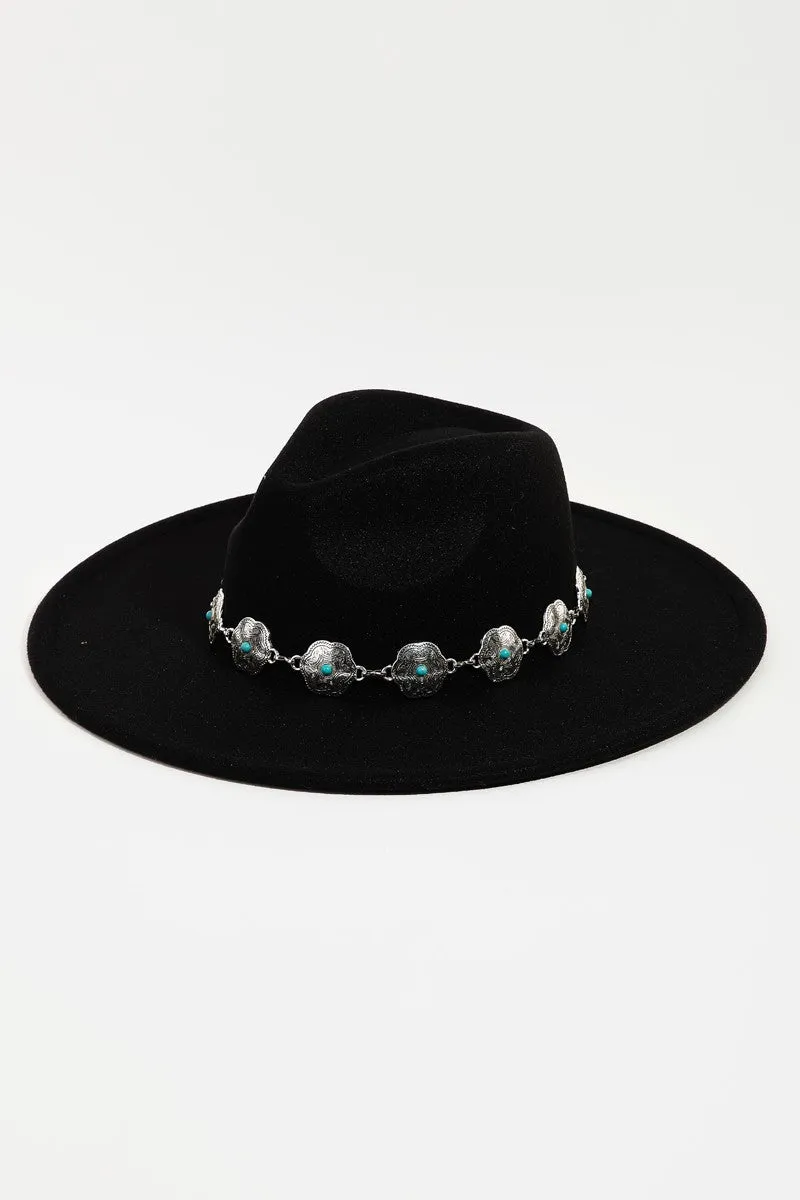 Chain Strap Fedora Hat