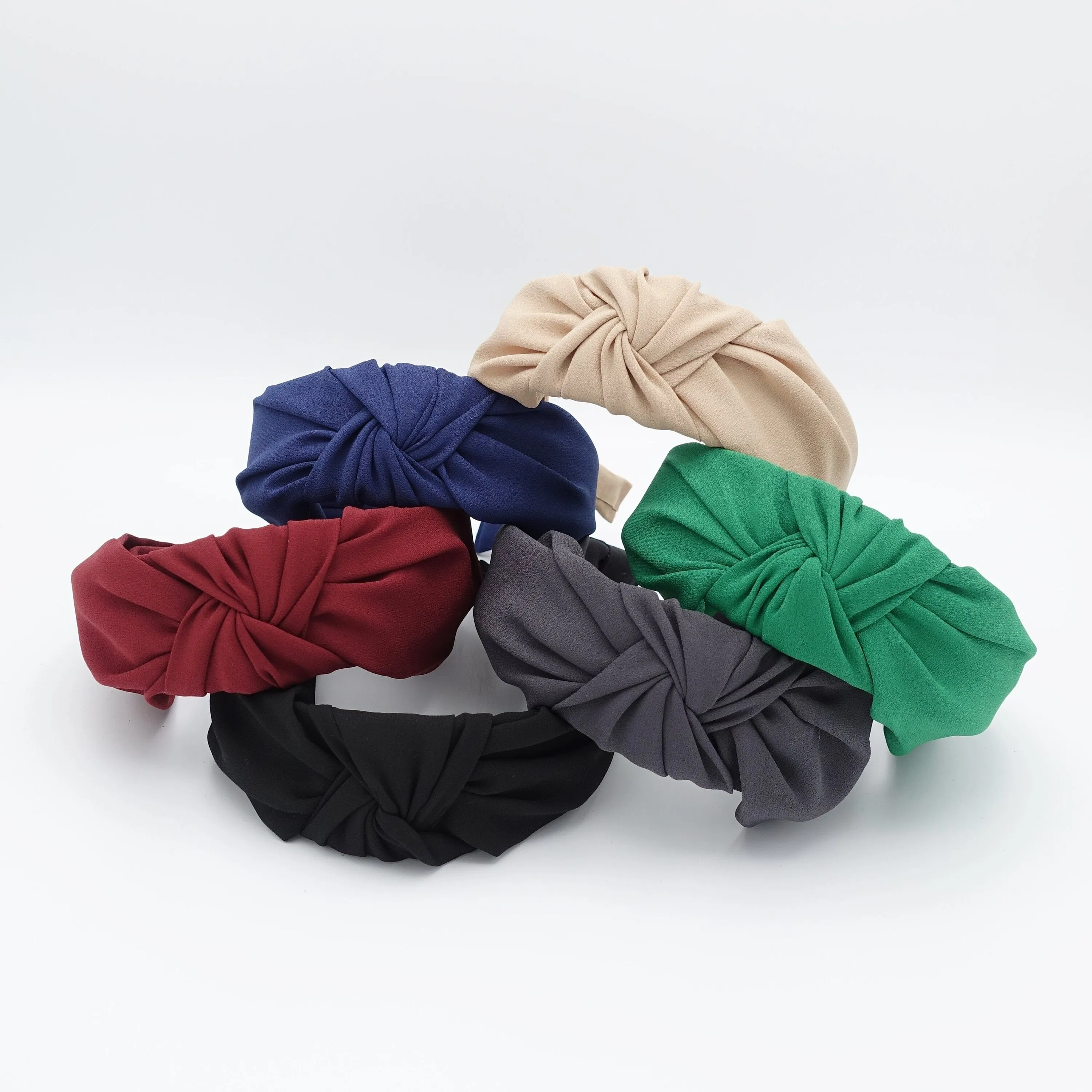 chiffon knot headband solid basic women hairbands