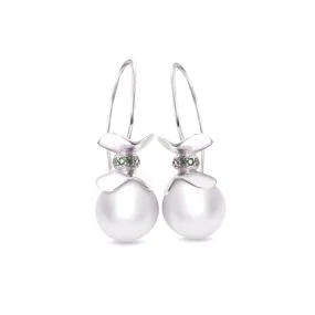 Chrome Tourmaline Ruffle© South Sea Pearl Earrings 18KW