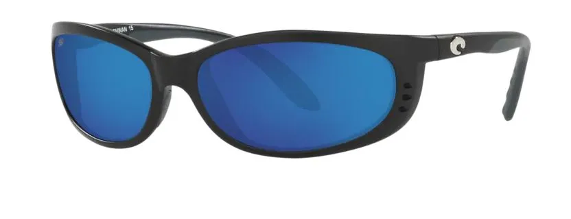 Costa Del Mar Mens Fathom Matte Black Frame - Blue Mirror 580 Glass Lens - Polarized Sunglasses