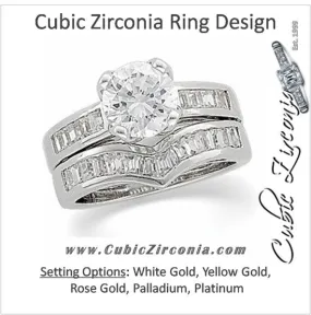 Cubic Zirconia Anniversary Ring Band, Style 05-07 (1.50 TCW V-Shaped Baguette Channel)