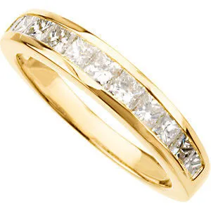 Cubic Zirconia Anniversary Ring Band, Style 05-26 (1.10 TCW Princess Channel)