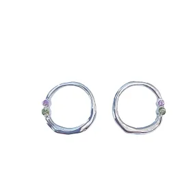 Curves sapphire silver earrings