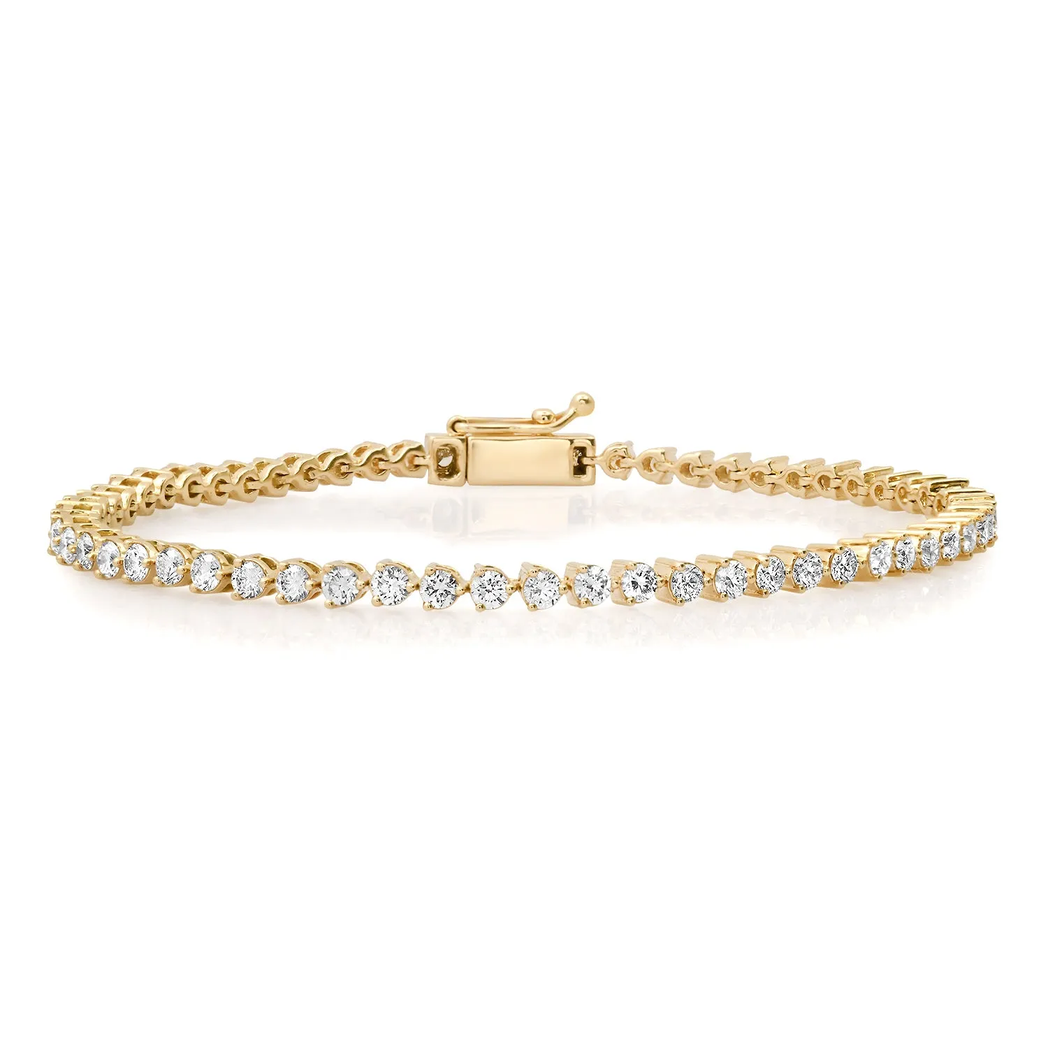 Dainty Three Prong Round Diamond Tennis Bracelet