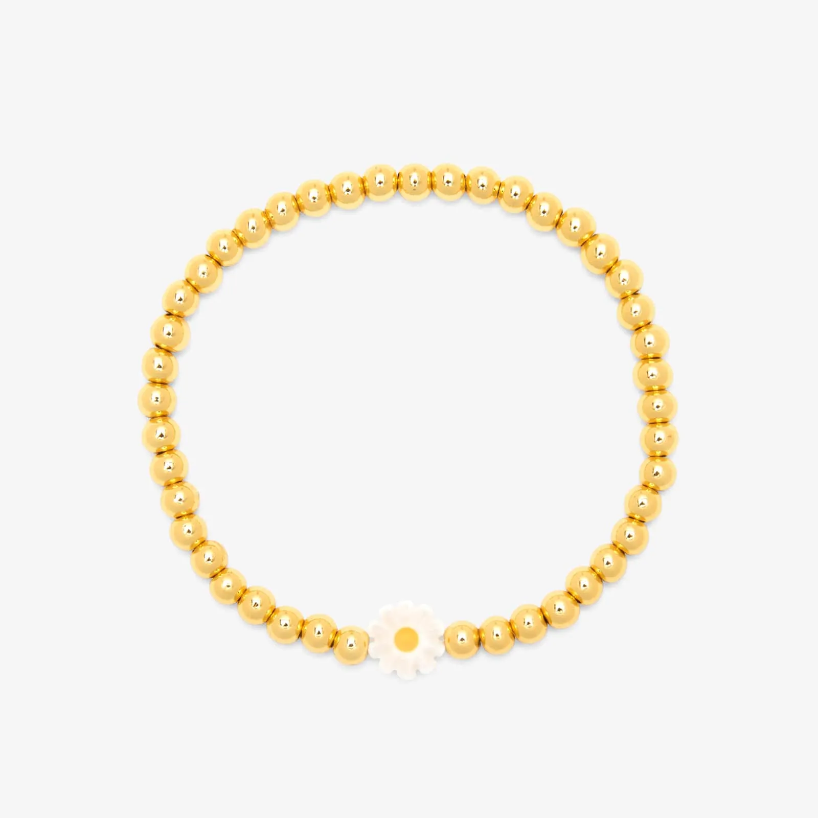 Daisy Gold Bead Stretch Bracelet