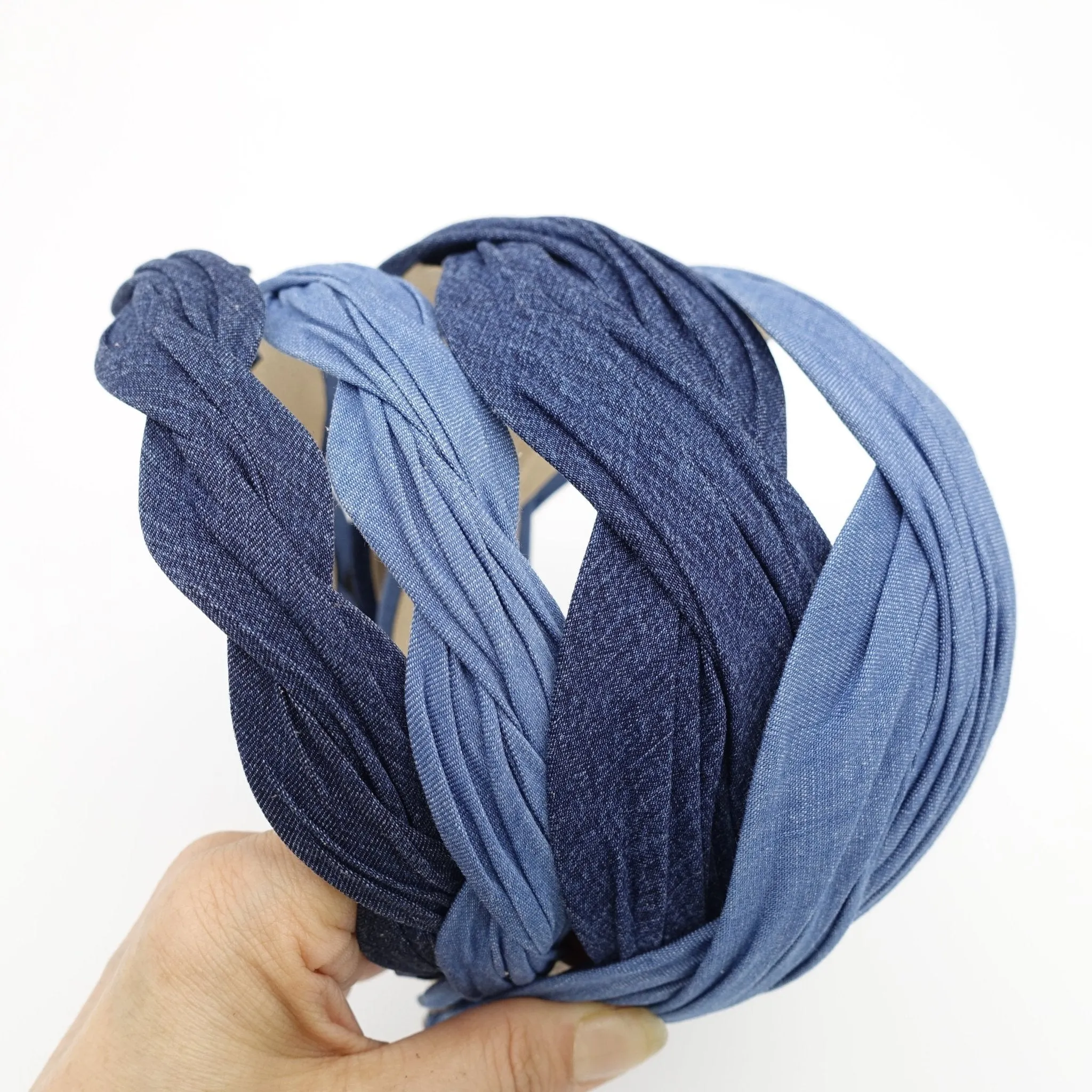 denim wave headband cotton hairband woman hair accessory