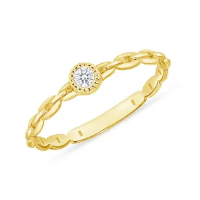 DIAMOND BEZEL TEXTURED CHAIN RING