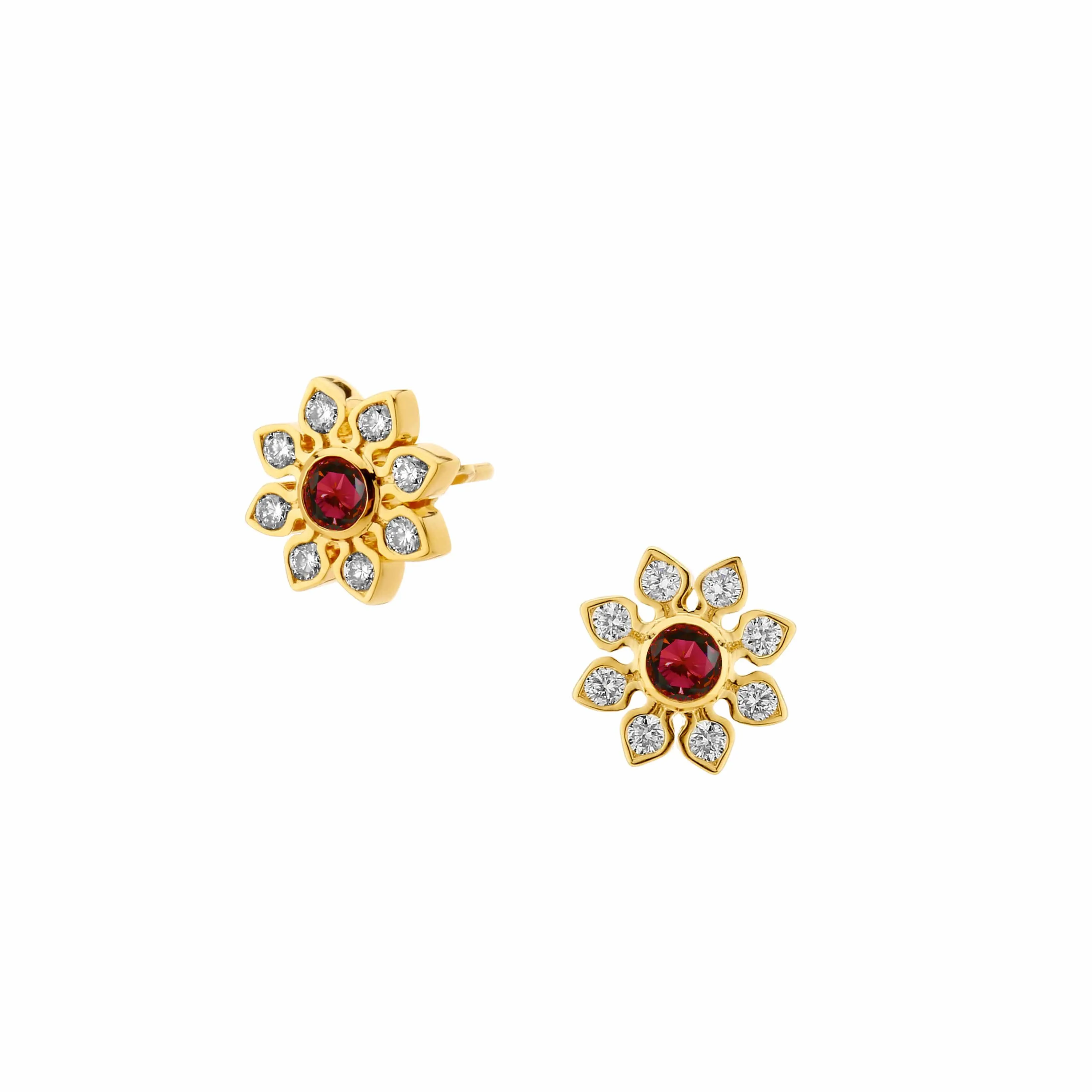 Diamond Flower Studs