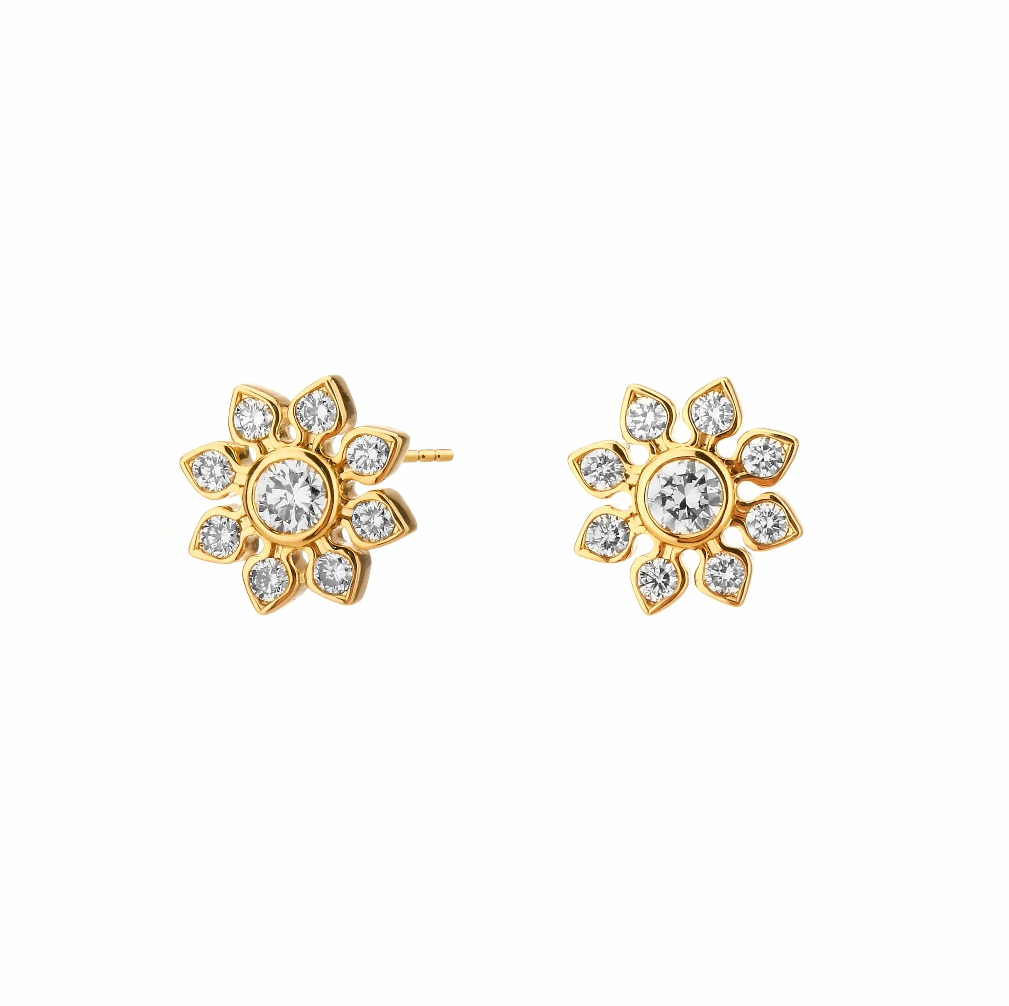 Diamond Flower Studs