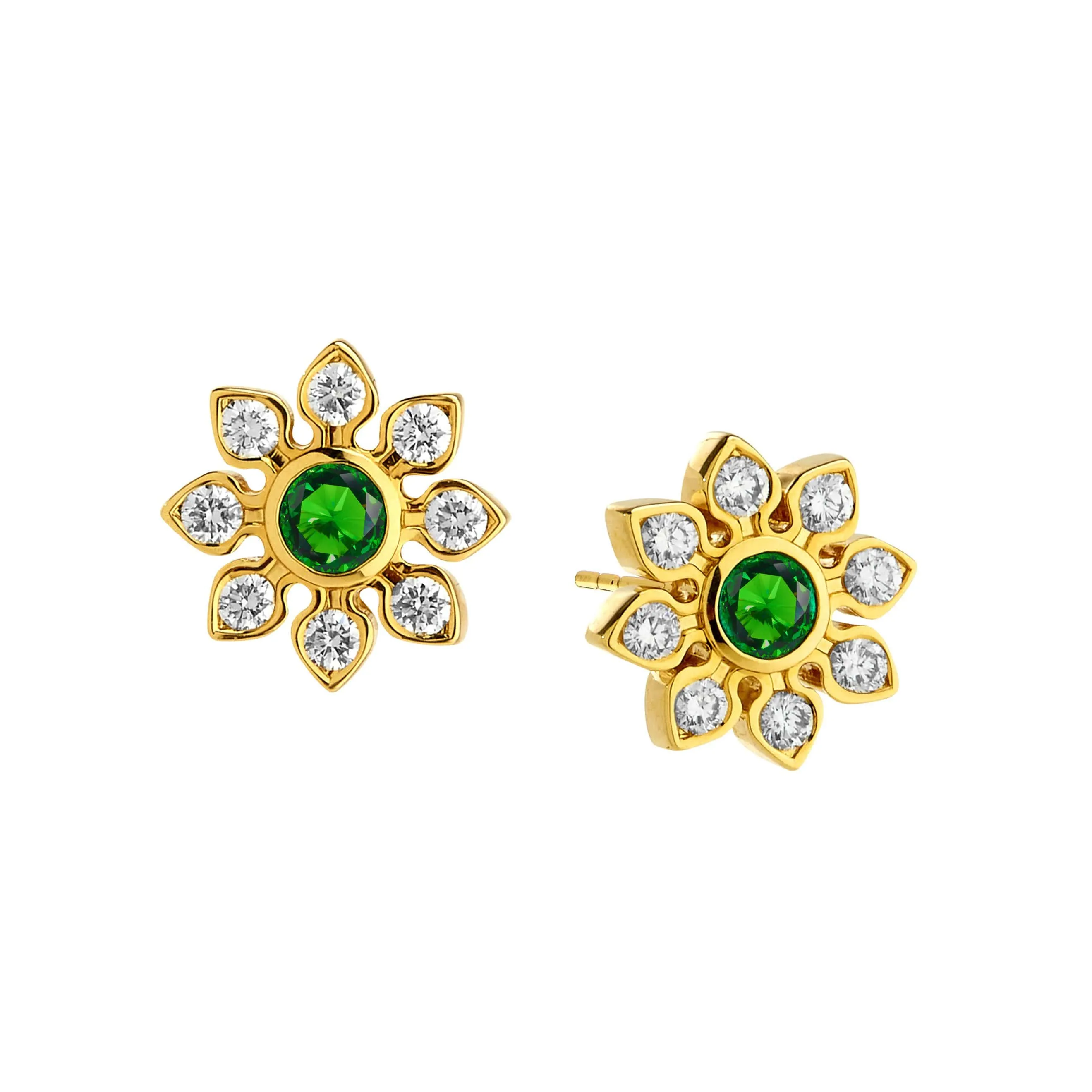 Diamond Flower Studs