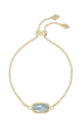 Elaina Delicate Chain Bracelet Gold Light Blue Illusion