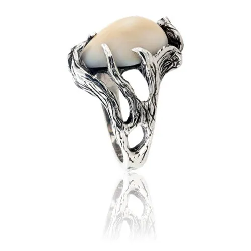 Elk Free Form Tooth Ivory Ring