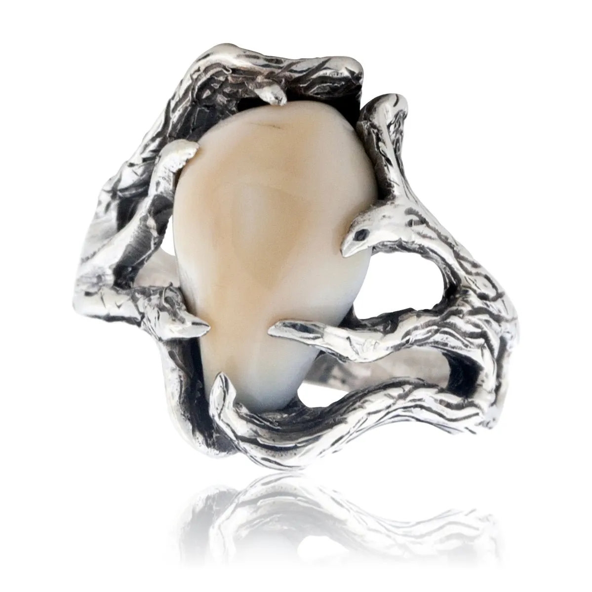 Elk Free Form Tooth Ivory Ring