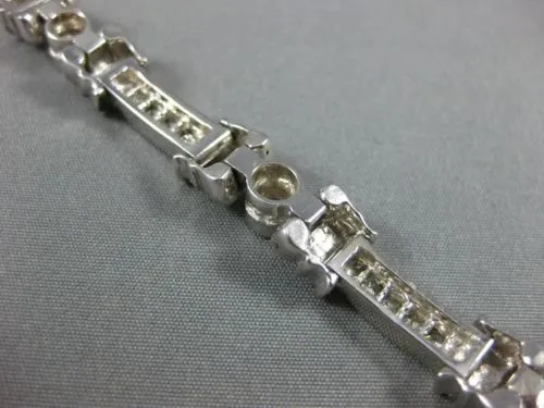 ESTATE WIDE 2.16CT DIAMOND 14K WHITE GOLD CHANNEL BEZEL FILIGREE TENNIS BRACELET