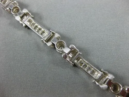 ESTATE WIDE 2.16CT DIAMOND 14K WHITE GOLD CHANNEL BEZEL FILIGREE TENNIS BRACELET