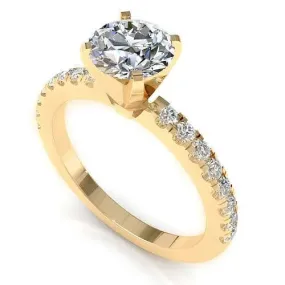 Exclusive 0.75CT Round Cut Diamond Engagement Ring in 18KT Yellow Gold