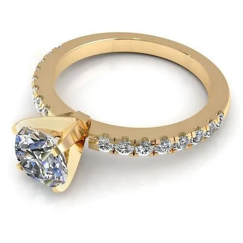 Exclusive 0.75CT Round Cut Diamond Engagement Ring in 18KT Yellow Gold