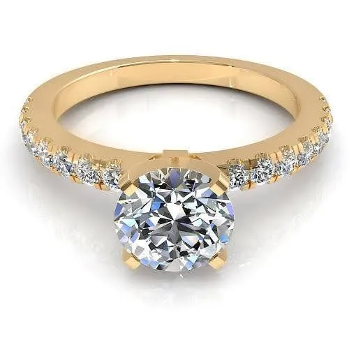 Exclusive 0.75CT Round Cut Diamond Engagement Ring in 18KT Yellow Gold