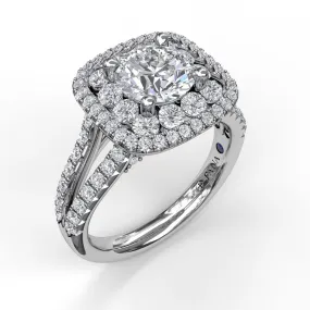 Fana Exquisite Unique Double Halo Engagement Ring 3507