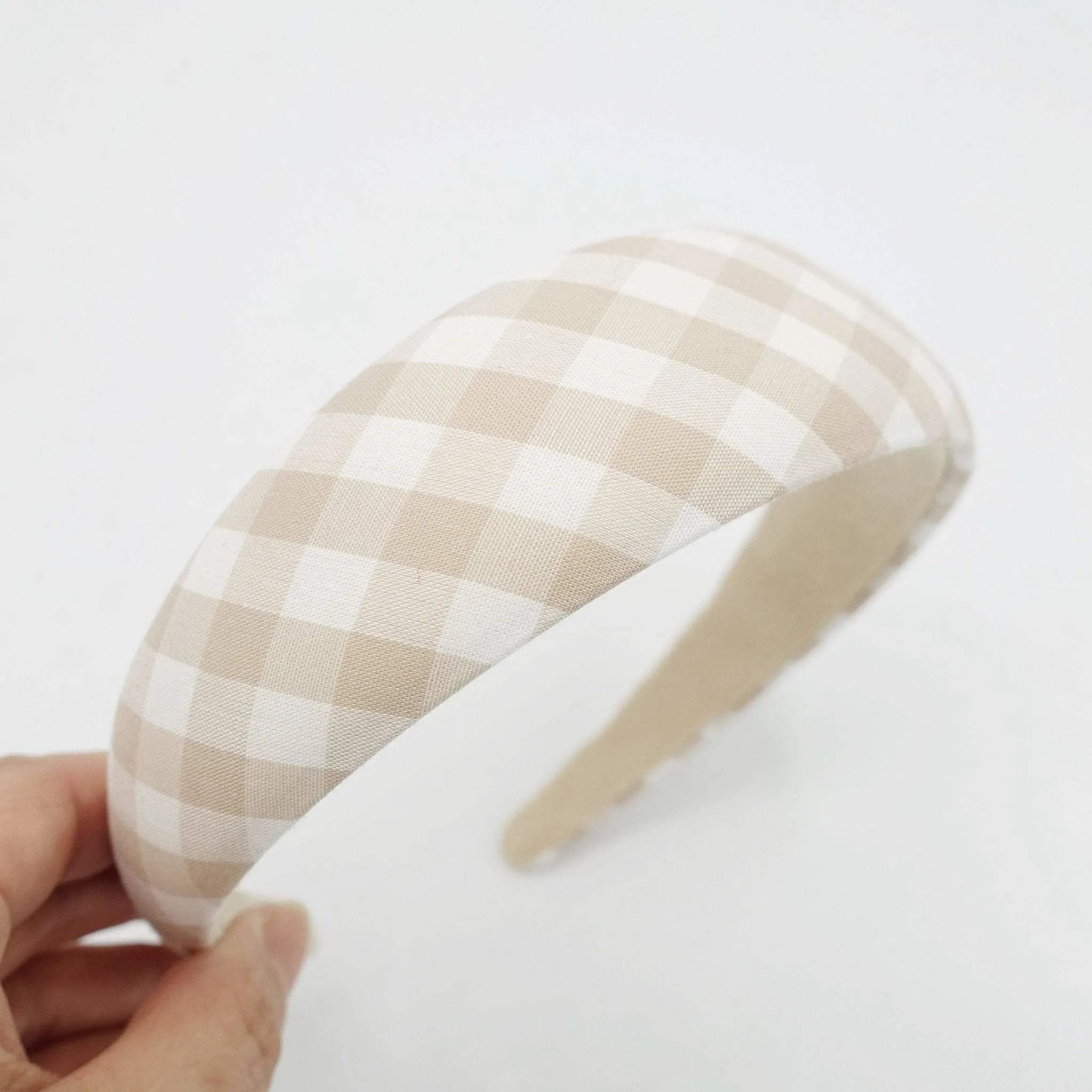 gingham check headband lightly padded hairband casual hair accessory for women