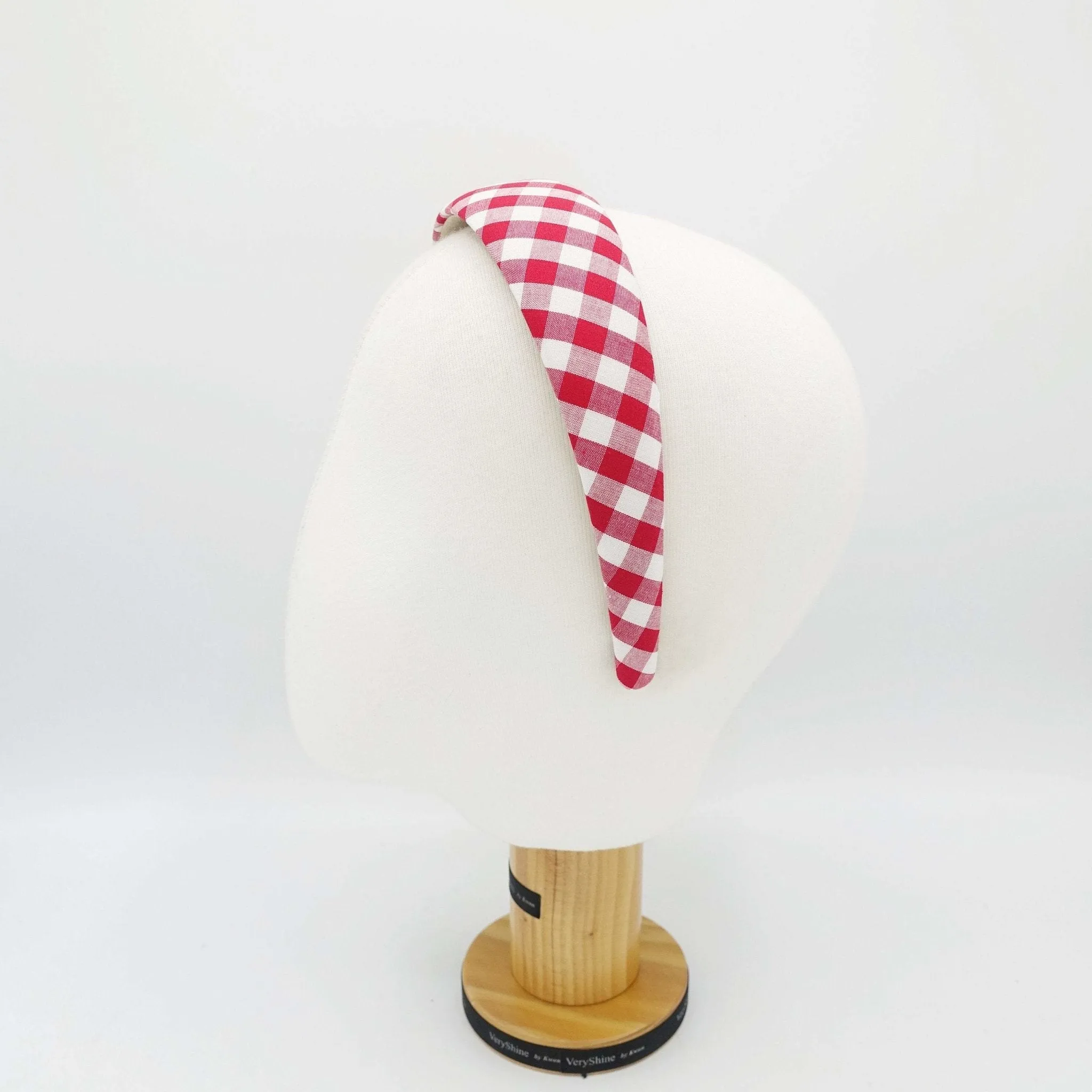 gingham check headband lightly padded hairband casual hair accessory for women