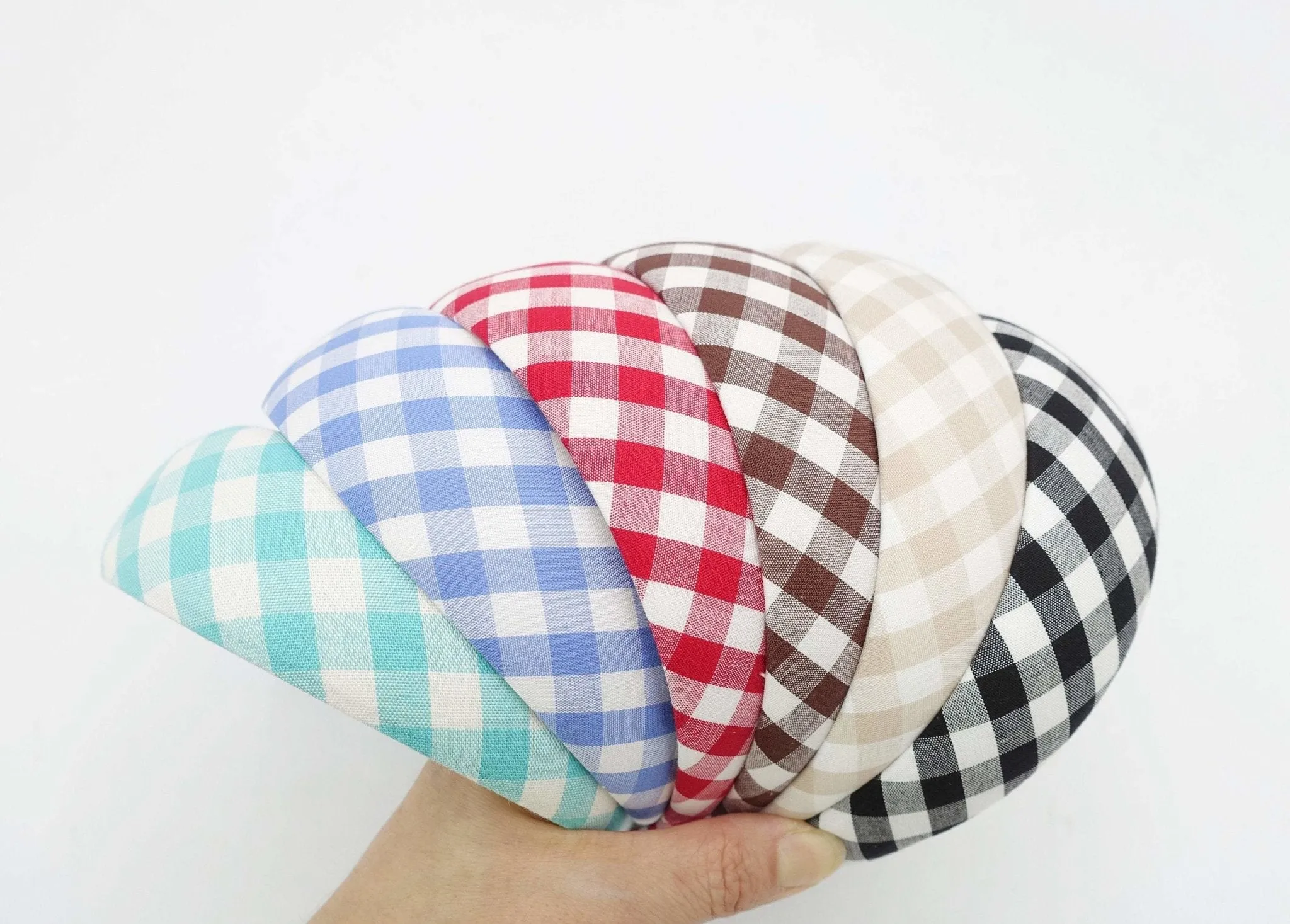 gingham check headband lightly padded hairband casual hair accessory for women