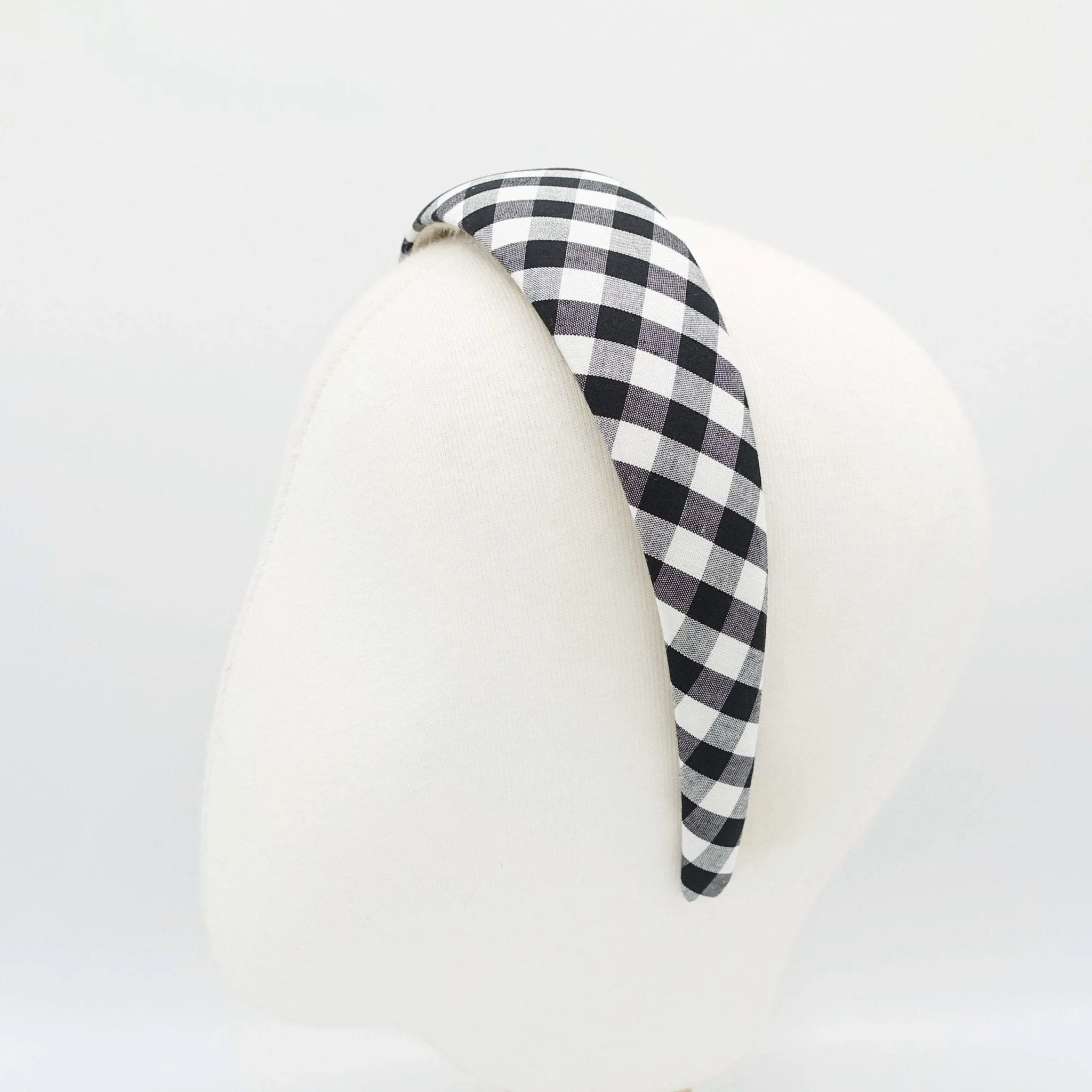 gingham check headband lightly padded hairband casual hair accessory for women