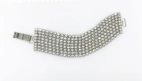 Glimmering and Glittering Eight Row Vintage Rhinestone Bracelet