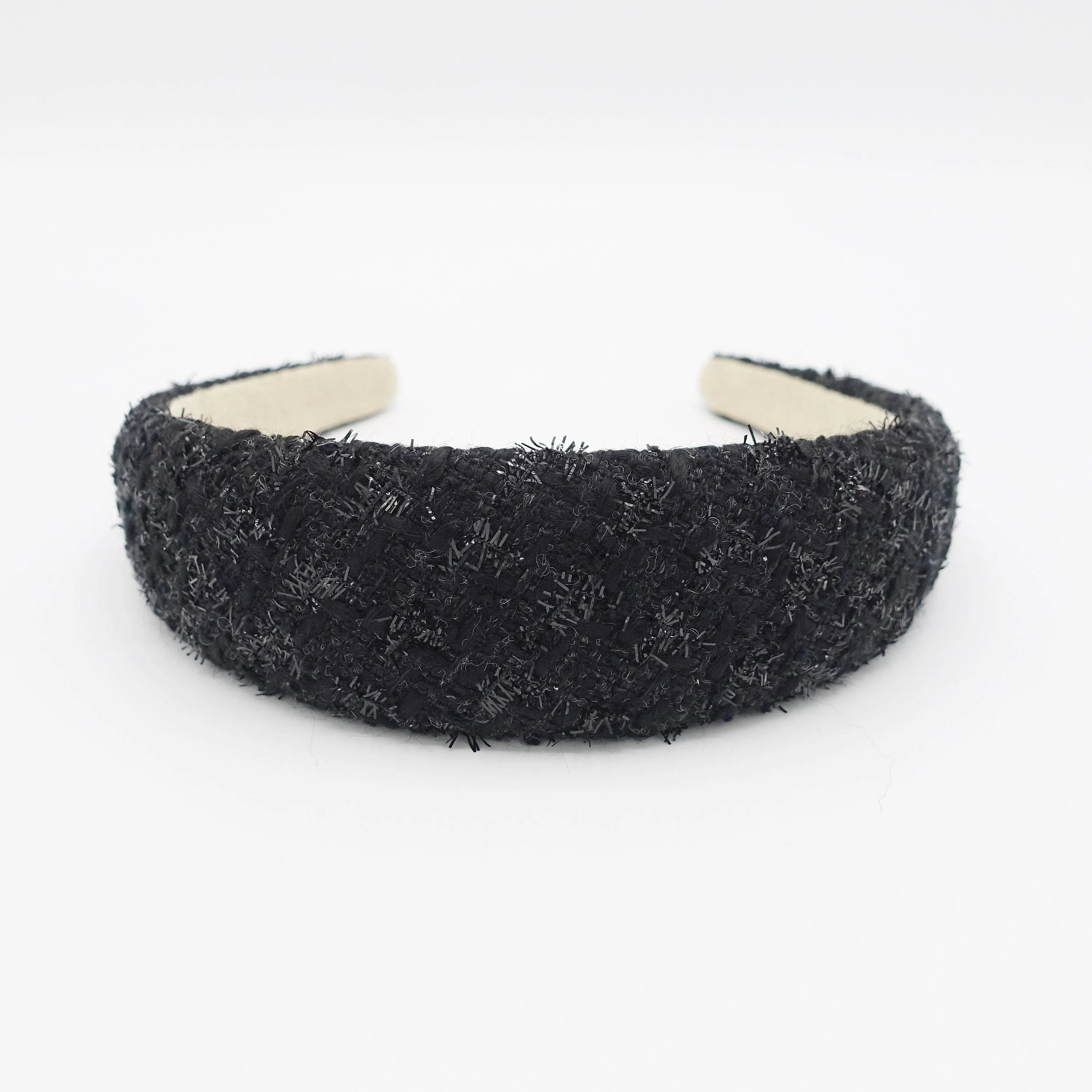 glitter tweed headband padded hairband casual hair accessory for women