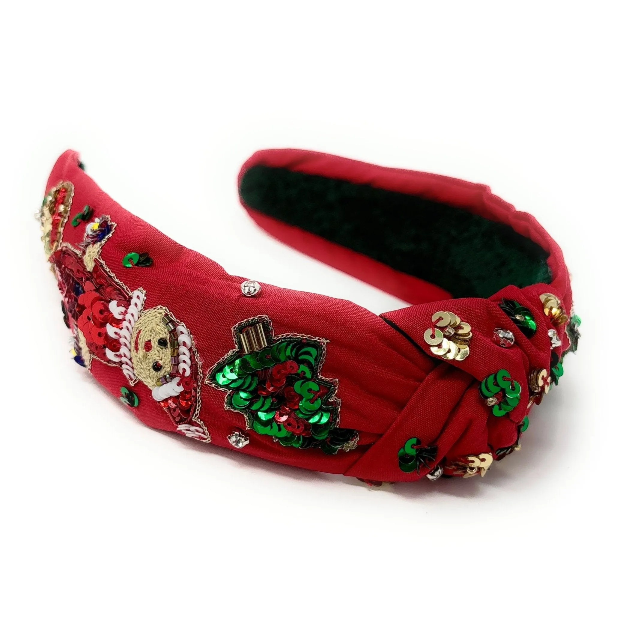 Hand Beaded Red Elf Knot Headband