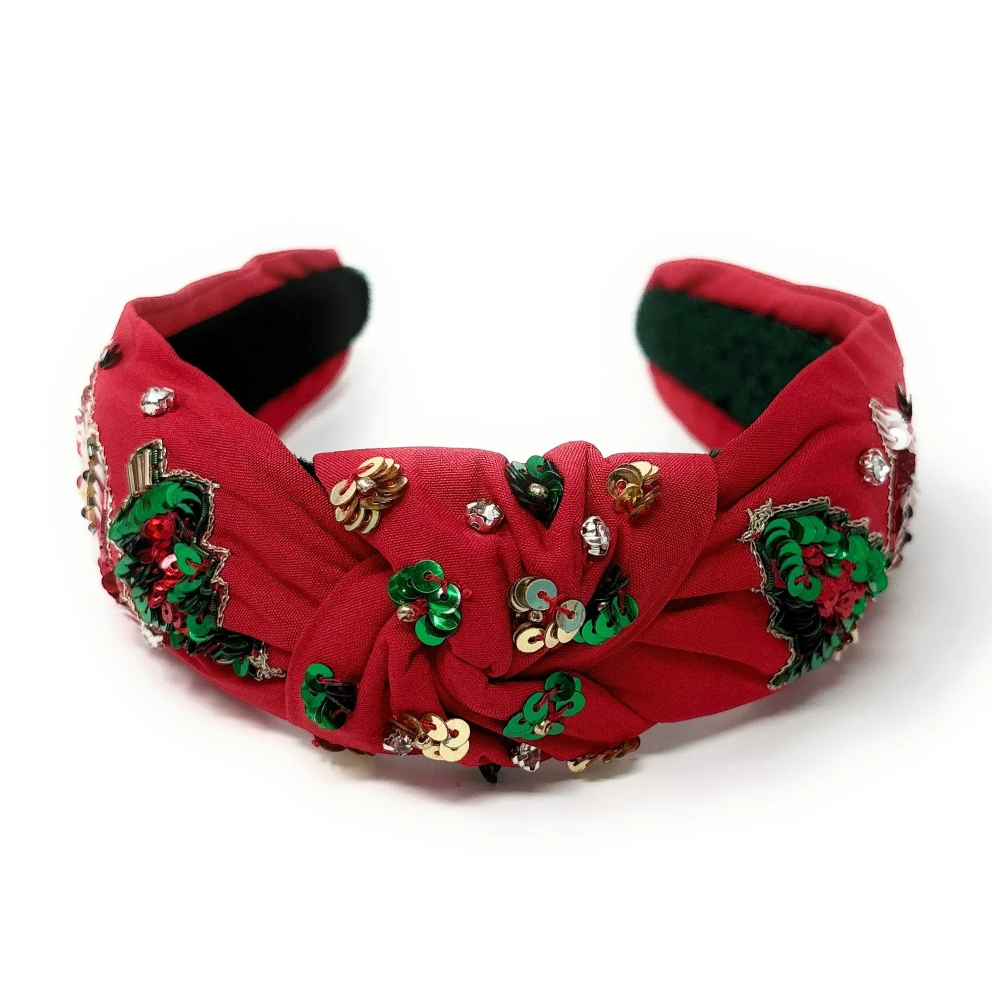 Hand Beaded Red Elf Knot Headband