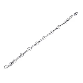 High-Quality Cubic Zirconia Gemstone Silver Bracelet | Glitzy CZ Chain Bracelets