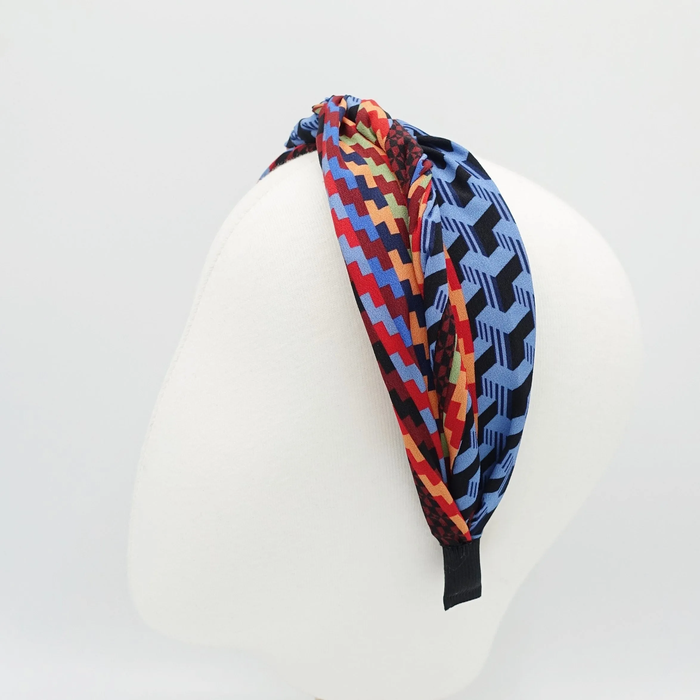 houndstooth check headband multi colored twisted hairband for women