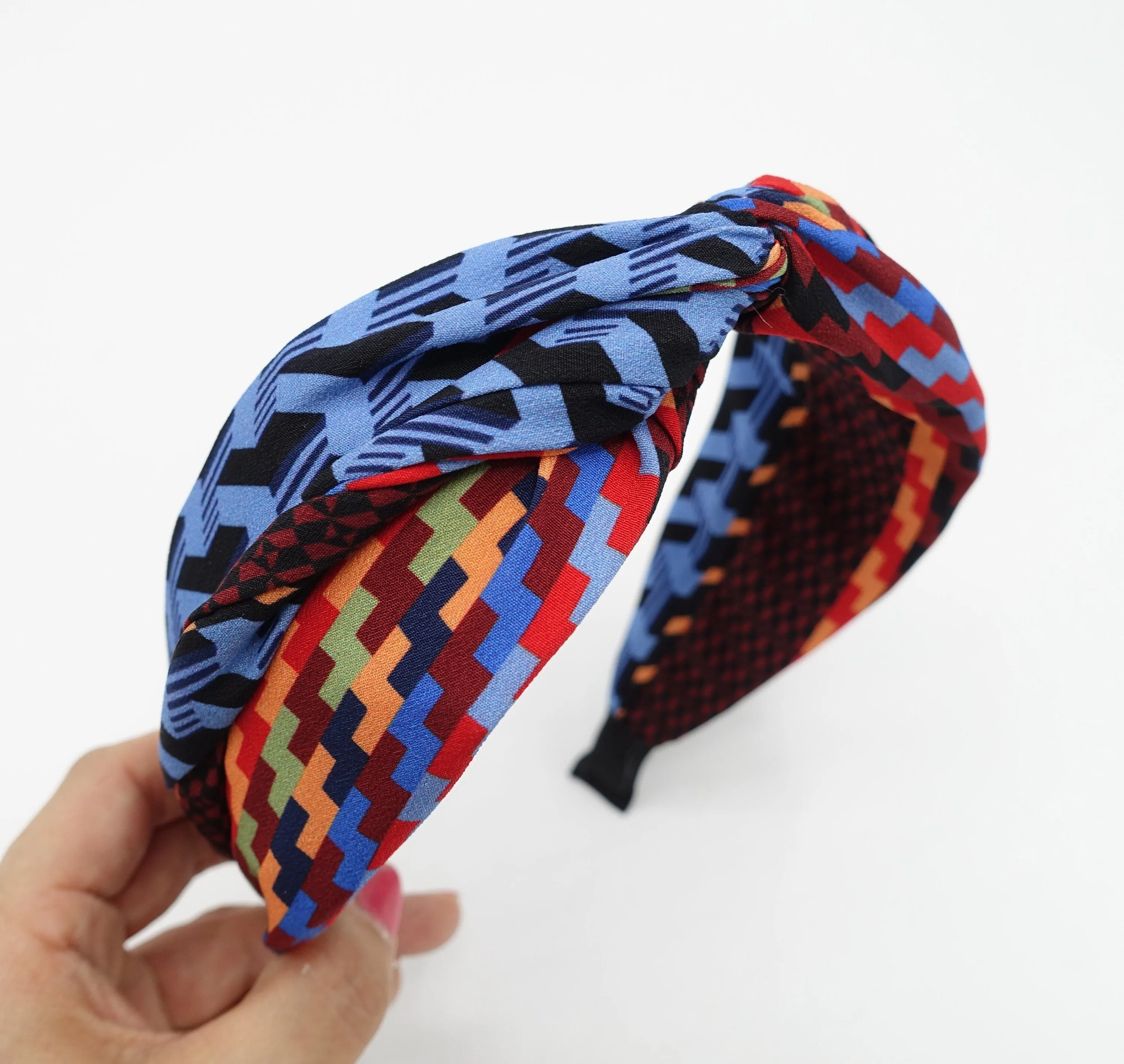 houndstooth check headband multi colored twisted hairband for women