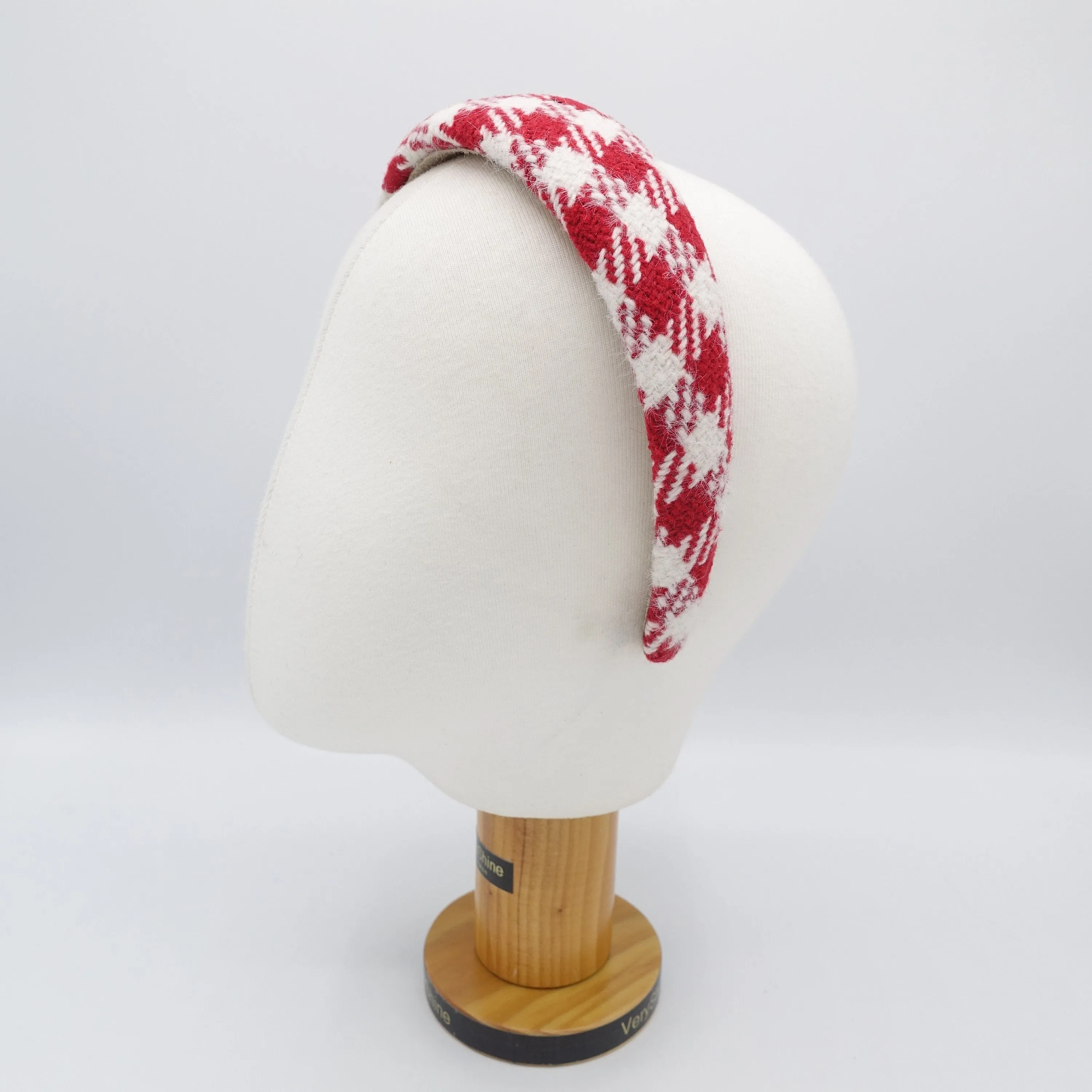 houndstooth padded headband Autumn Winter hairband for women