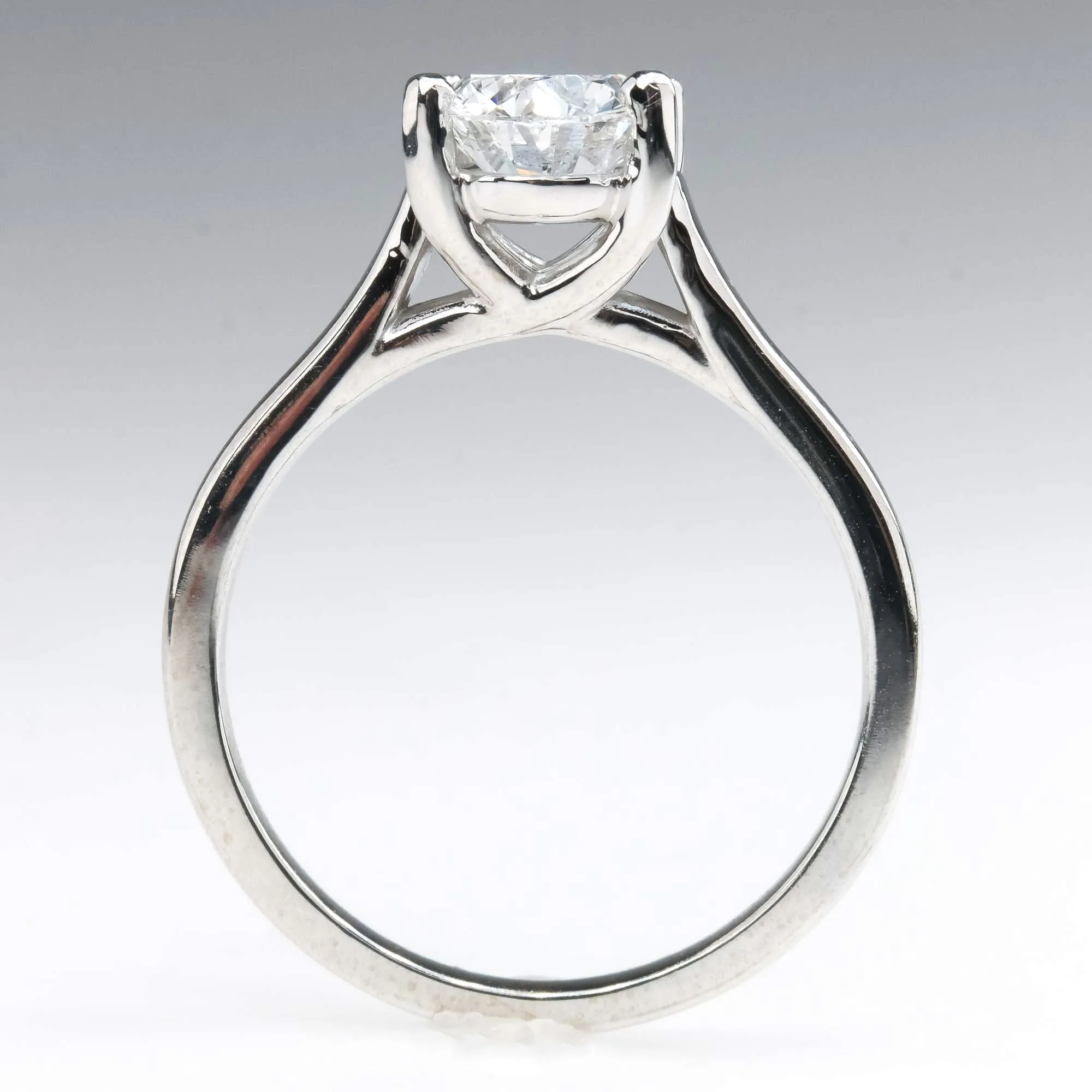 IGI 1.50ctw SI2/G Oval Diamond Solitaire Engagement Ring in 14K White Gold