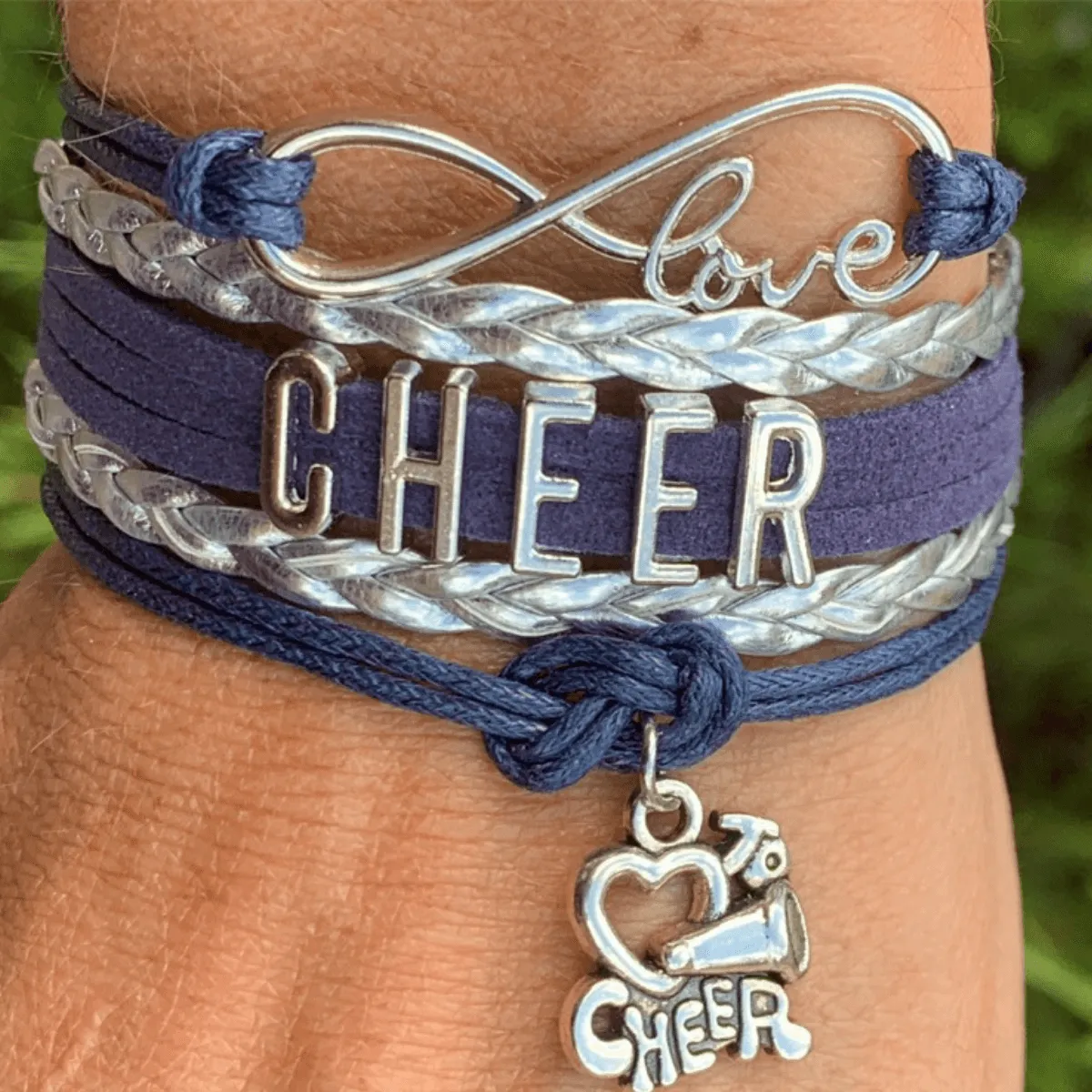 Infinity Cheer Bracelet - Pick Team Colors & Charm