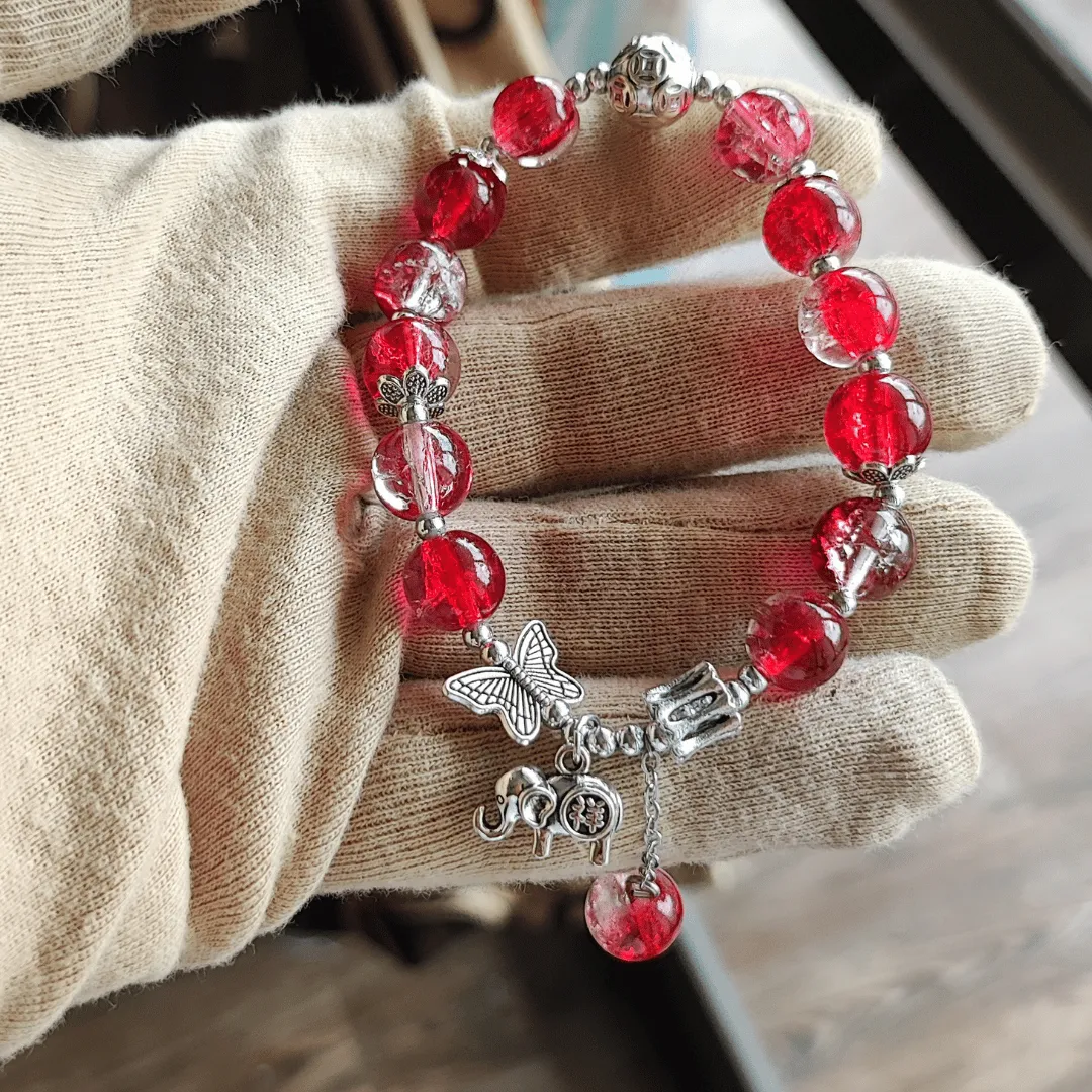 Jewelestia Crimson Charm Bracelet