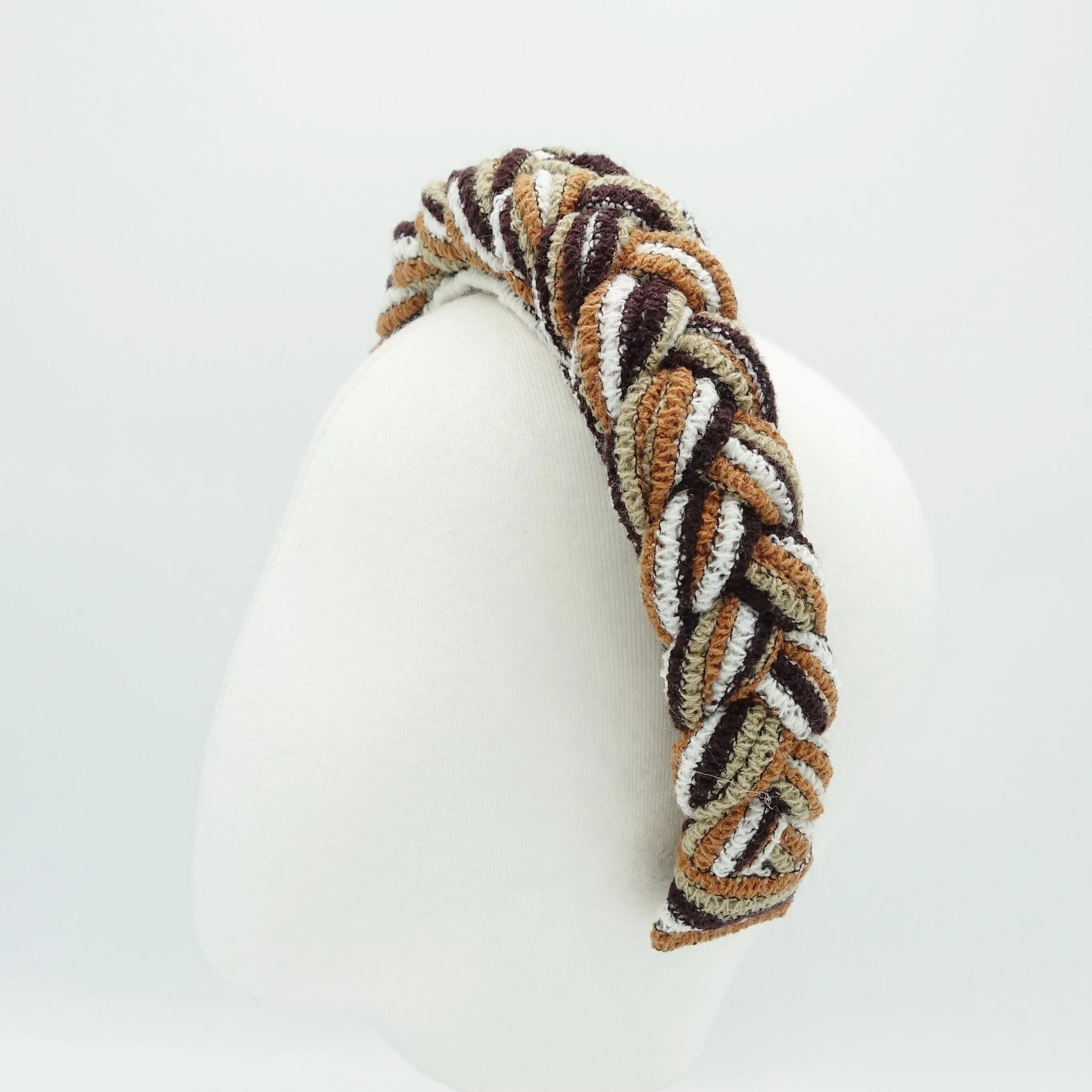 knit braided headband stripe hairband chuncky stylish hair accessory for women