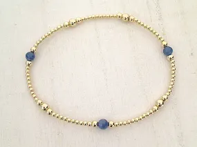 Kyanite, 14kt Gold Filled Stretch Bracelet - Style 2 Medium