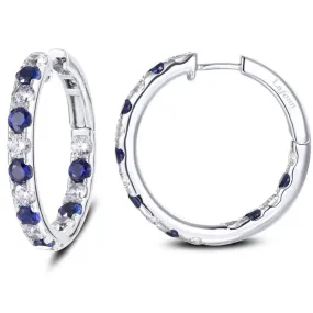 Lafonn Simulated Diamond & Lab-Grown Sapphire Hoop Earrings