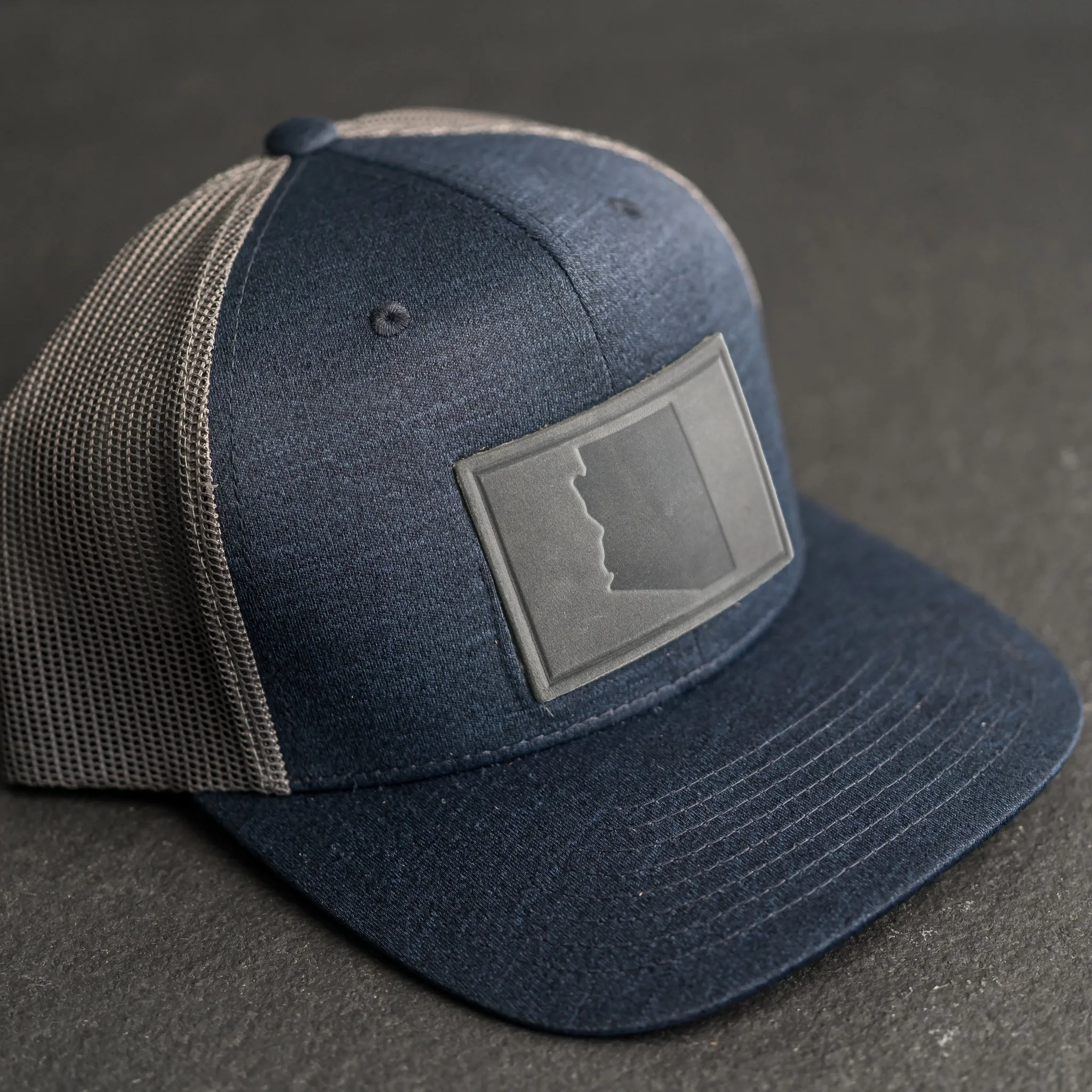 Leather Patch Performance Style Trucker Hat - Arizona Stamp