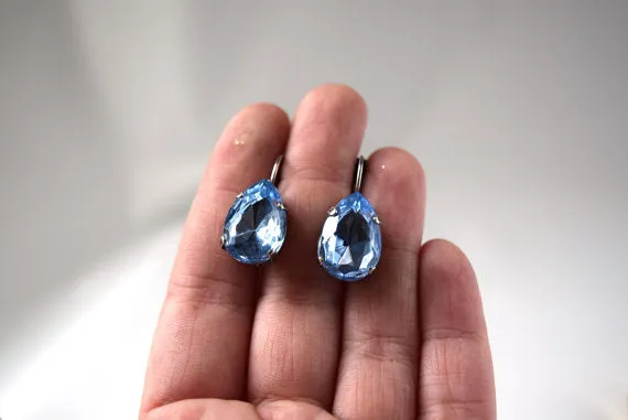 Light Blue Teardrop Earring