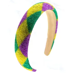 Mardi Gras Rhinestone Diamond Pattern Headband