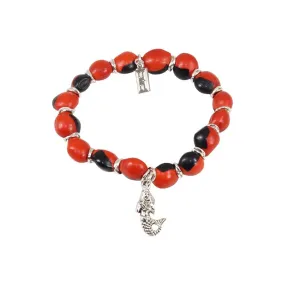 Mermaid/Sea life  Charm Stretchy Bracelet w/Meaningful Good Luck, Prosperity, Love Huayruro Seeds