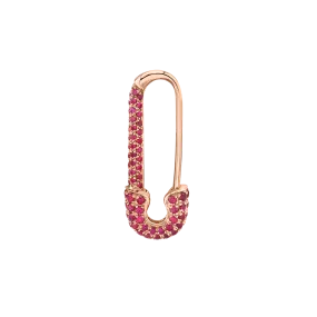 MINI RUBY SAFETY PIN EARRING