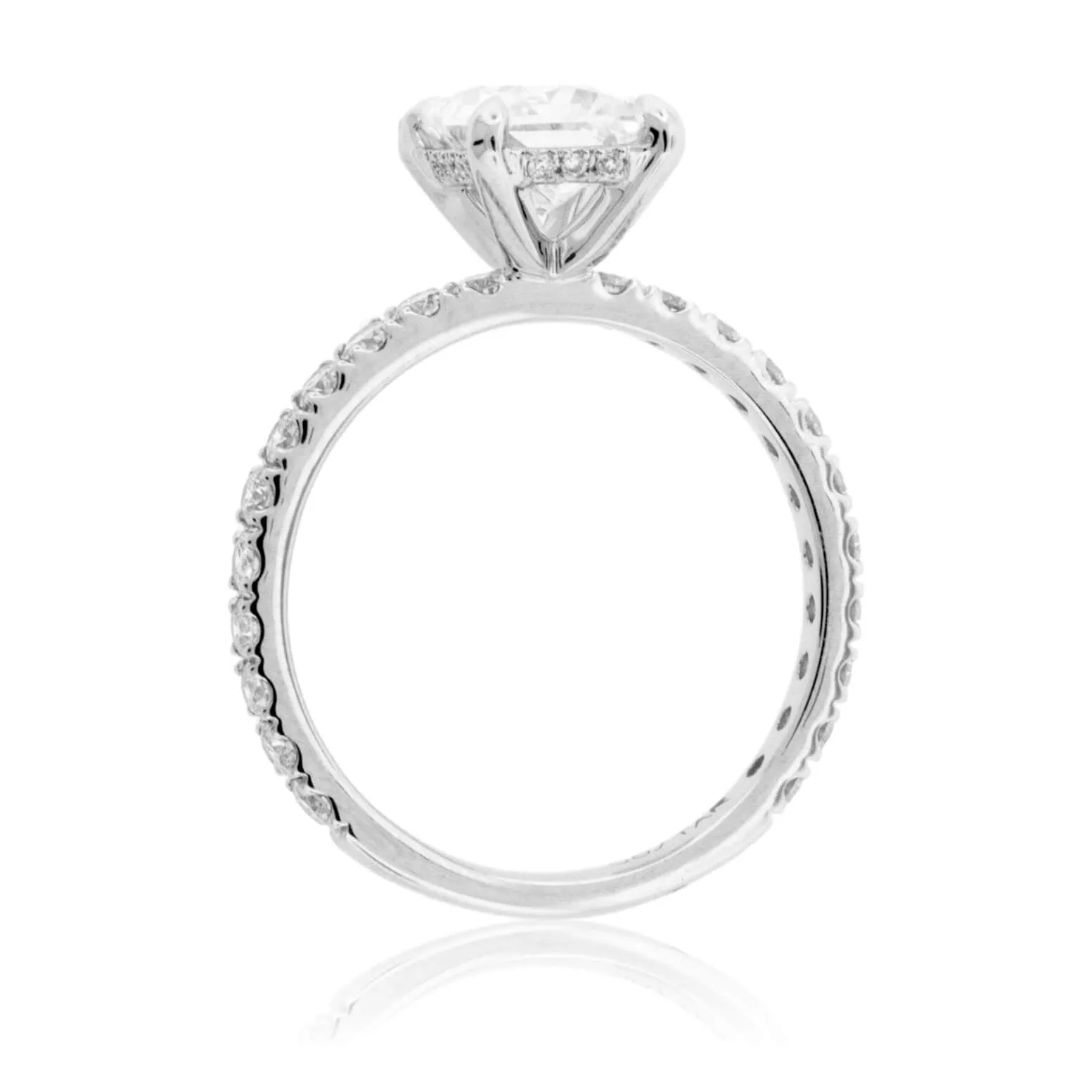 Moissanite Center Stone & Diamond Accent Engagement Style Ring