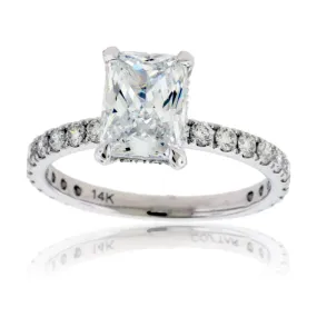 Moissanite Center Stone & Diamond Accent Engagement Style Ring